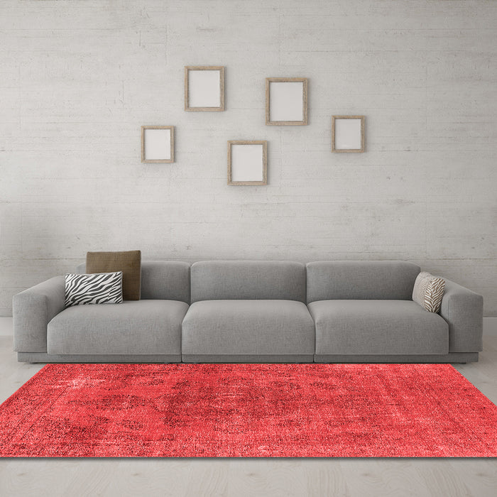 Industrial Red Washable Rugs