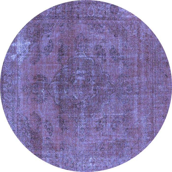 Round Oriental Blue Industrial Rug, urb1025blu