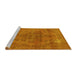 Sideview of Machine Washable Oriental Yellow Industrial Rug, wshurb1025yw