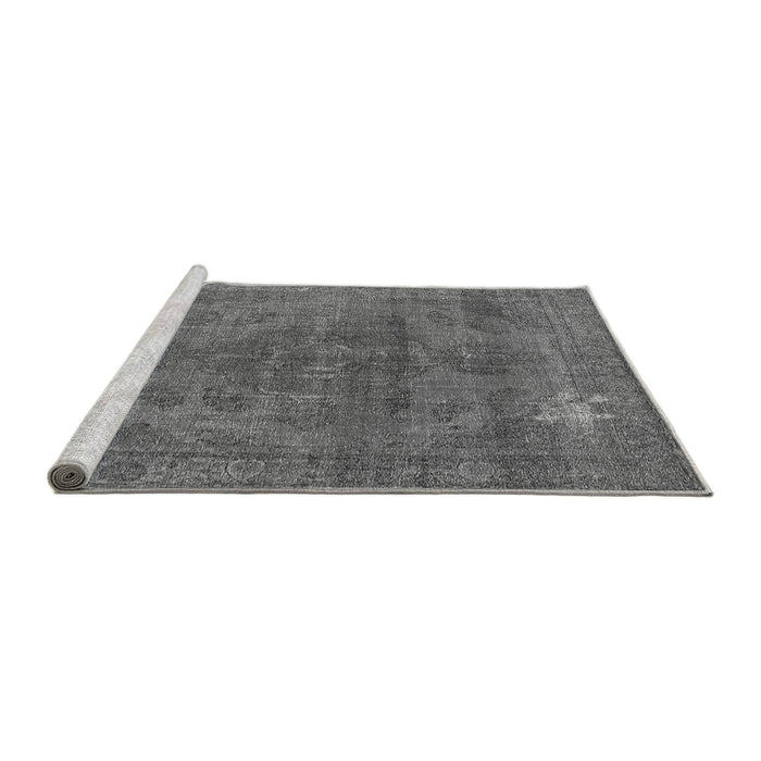 Sideview of Machine Washable Oriental Gray Industrial Rug, wshurb1025gry