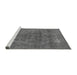 Sideview of Machine Washable Oriental Gray Industrial Rug, wshurb1025gry