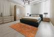 Mid-Century Modern Red Oriental Rug in a Bedroom, urb1025