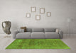 Machine Washable Oriental Green Industrial Area Rugs in a Living Room,, wshurb1025grn