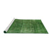 Sideview of Machine Washable Industrial Modern Apple Green Rug, wshurb1026