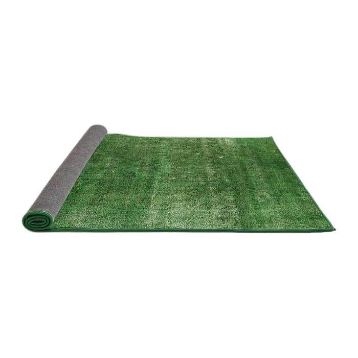 Sideview of Mid-Century Modern Apple Green Oriental Rug, urb1026