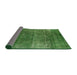 Sideview of Mid-Century Modern Apple Green Oriental Rug, urb1026