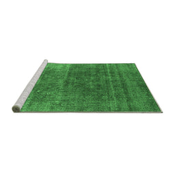 Sideview of Machine Washable Oriental Emerald Green Industrial Area Rugs, wshurb1026emgrn