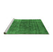 Sideview of Machine Washable Oriental Emerald Green Industrial Area Rugs, wshurb1026emgrn