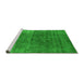Sideview of Machine Washable Oriental Green Industrial Area Rugs, wshurb1026grn
