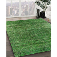 Mid-Century Modern Apple Green Oriental Rug, urb1026