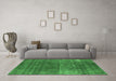 Machine Washable Oriental Emerald Green Industrial Area Rugs in a Living Room,, wshurb1026emgrn