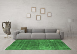 Machine Washable Oriental Emerald Green Industrial Area Rugs in a Living Room,, wshurb1026emgrn