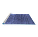 Sideview of Machine Washable Oriental Blue Industrial Rug, wshurb1026blu