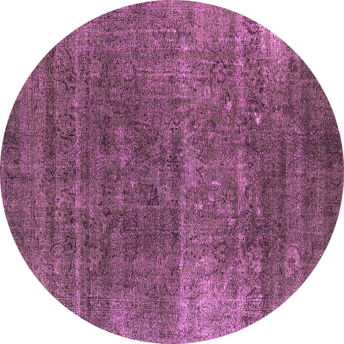 Round Machine Washable Oriental Pink Industrial Rug, wshurb1026pnk