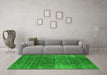 Machine Washable Oriental Green Industrial Area Rugs in a Living Room,, wshurb1026grn