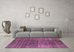 Machine Washable Oriental Pink Industrial Rug in a Living Room, wshurb1026pnk