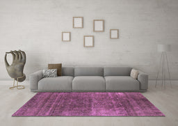 Machine Washable Oriental Pink Industrial Rug in a Living Room, wshurb1026pnk