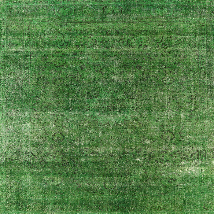 Square Mid-Century Modern Apple Green Oriental Rug, urb1026