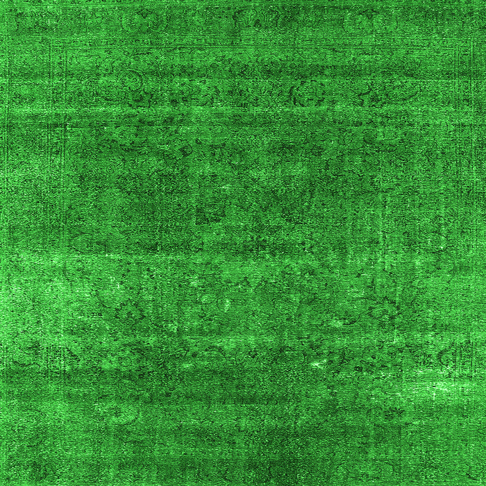 Square Oriental Green Industrial Rug, urb1026grn