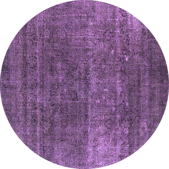 Round Machine Washable Oriental Purple Industrial Area Rugs, wshurb1026pur