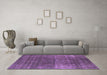 Machine Washable Oriental Purple Industrial Area Rugs in a Living Room, wshurb1026pur