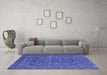 Machine Washable Oriental Blue Industrial Rug in a Living Room, wshurb1027blu