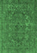 Machine Washable Oriental Emerald Green Industrial Area Rugs, wshurb1027emgrn