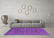 Machine Washable Oriental Purple Industrial Area Rugs in a Living Room, wshurb1027pur