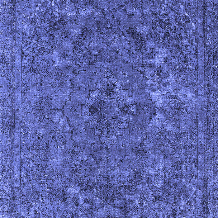 Machine Washable Oriental Blue Industrial Rug, wshurb1027blu