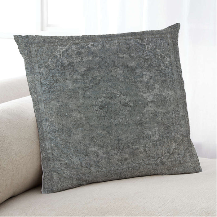 Lifestyle Image of Mid-Century Modern Urban Square Gray Throw Pillow, 18 inch by 18 inch, pwurb1027