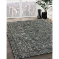 Mid-Century Modern Gray Oriental Rug, urb1027