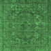 Square Machine Washable Oriental Emerald Green Industrial Area Rugs, wshurb1027emgrn