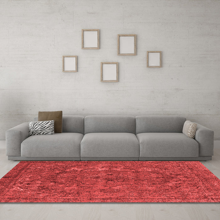Industrial Red Washable Rugs