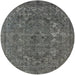 Round Mid-Century Modern Gray Oriental Rug, urb1027