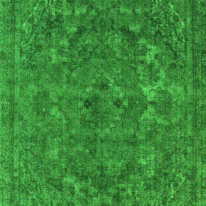 Machine Washable Oriental Green Industrial Area Rugs, wshurb1027grn