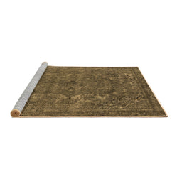Sideview of Machine Washable Oriental Brown Industrial Rug, wshurb1027brn