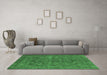 Machine Washable Oriental Emerald Green Industrial Area Rugs in a Living Room,, wshurb1027emgrn