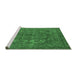 Sideview of Machine Washable Oriental Emerald Green Industrial Area Rugs, wshurb1027emgrn