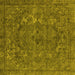 Square Oriental Yellow Industrial Rug, urb1027yw