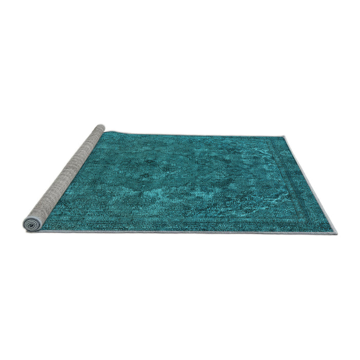 Sideview of Machine Washable Oriental Light Blue Industrial Rug, wshurb1027lblu