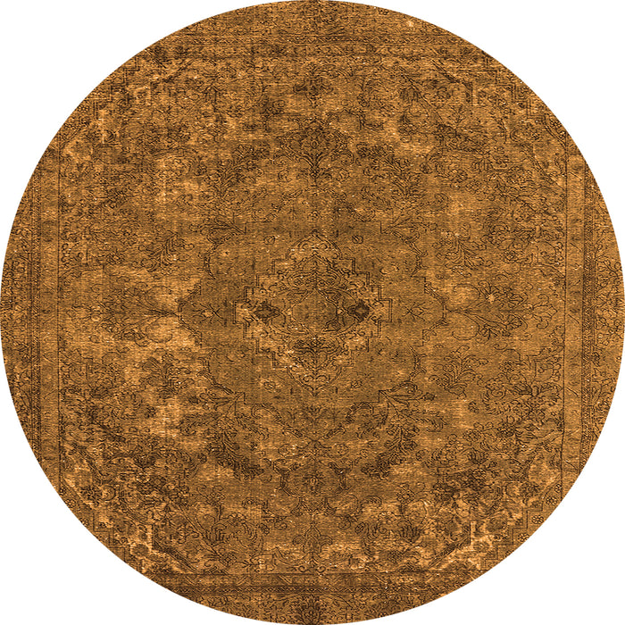 Round Oriental Orange Industrial Rug, urb1027org