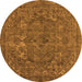 Round Oriental Orange Industrial Rug, urb1027org