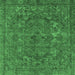 Square Oriental Emerald Green Industrial Rug, urb1027emgrn