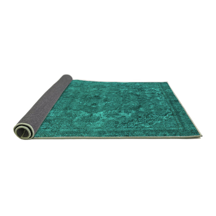 Sideview of Oriental Turquoise Industrial Rug, urb1027turq