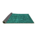 Sideview of Oriental Turquoise Industrial Rug, urb1027turq