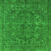 Square Machine Washable Oriental Green Industrial Area Rugs, wshurb1027grn