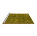 Sideview of Machine Washable Oriental Yellow Industrial Rug, wshurb1027yw