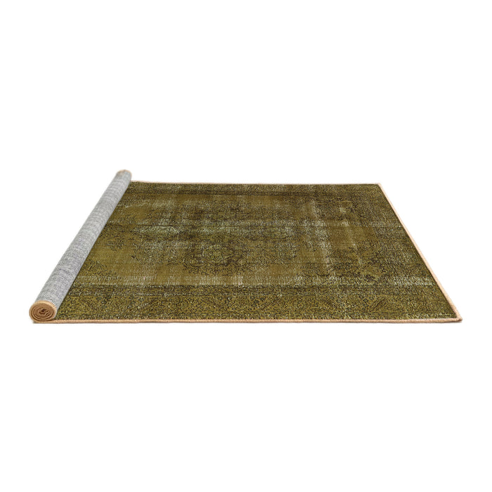 Sideview of Machine Washable Industrial Modern Sepia Brown Rug, wshurb1028