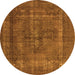 Round Oriental Orange Industrial Rug, urb1028org