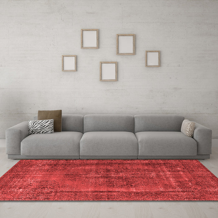 Industrial Red Washable Rugs